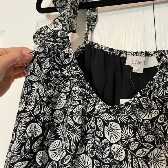 NWT LOFT Palm Flutter strap midi dress size small - Picture 5 of 8